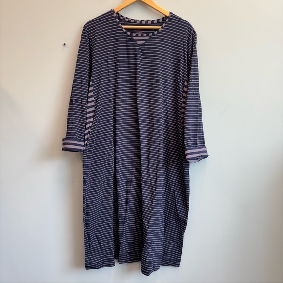 Gudrun Sjoden Dresses & Skirts - Gudrun Sjoden XXL MIDI Dress Purple blue striped pockets Lagenlook